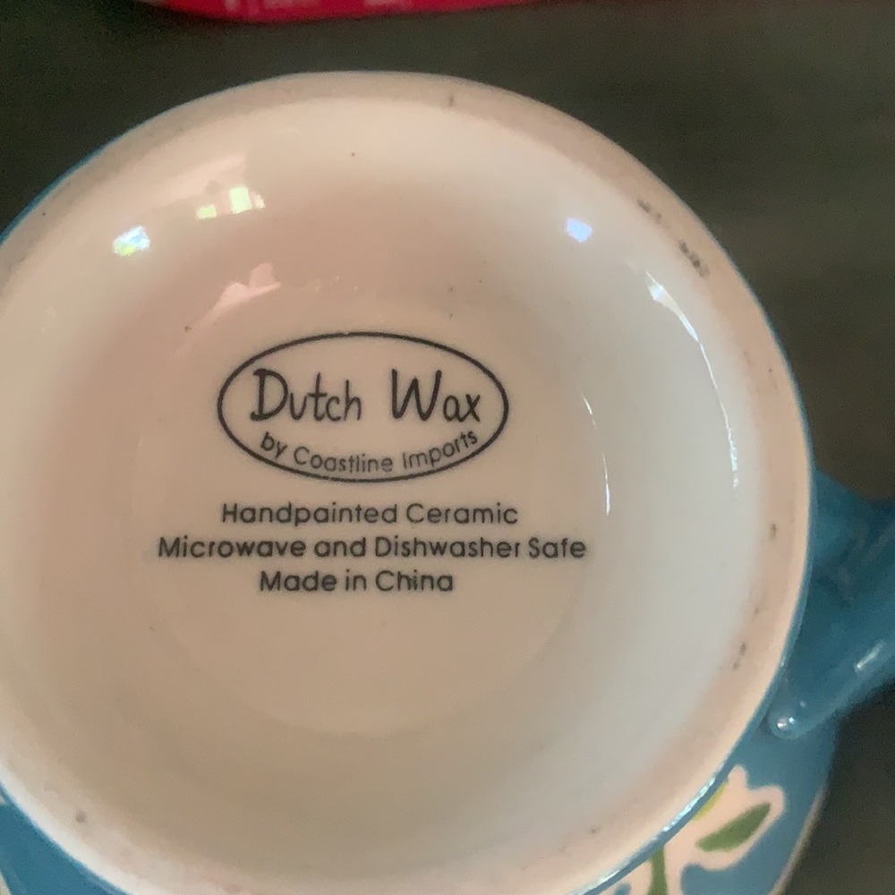 Dutch wax mug handpainted ceramic - Picture 4 of 7